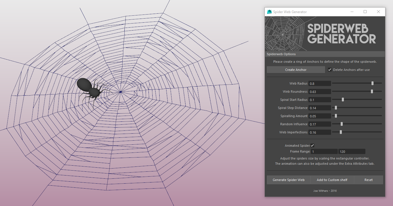 1クリックでクモの巣を作るPythonスクリプトのご紹介！！