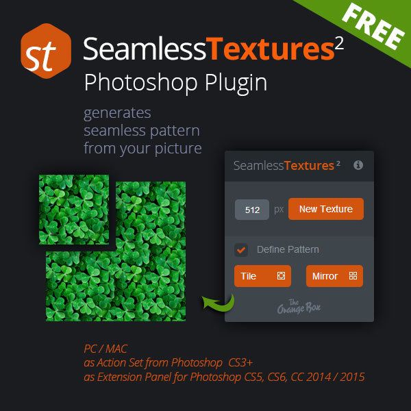 Photoshopでシームレステクスチャを1クリックで作るプラグインSeamless Textures Generator！！