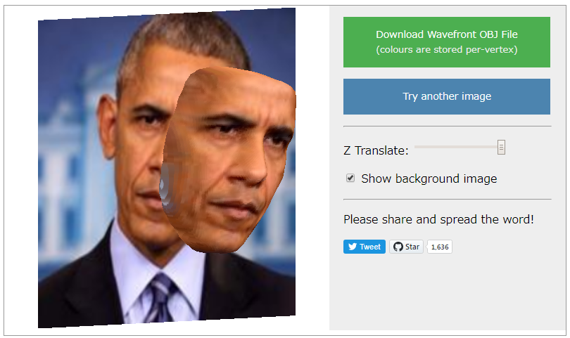 顔写真から3ｄモデルを作成してくれるサイト Objでも書き出せるぞ