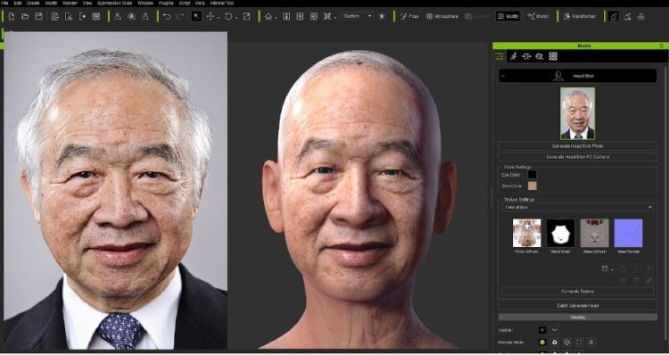 一枚の顔写真からモデルを作成するソフトHeadshot！！